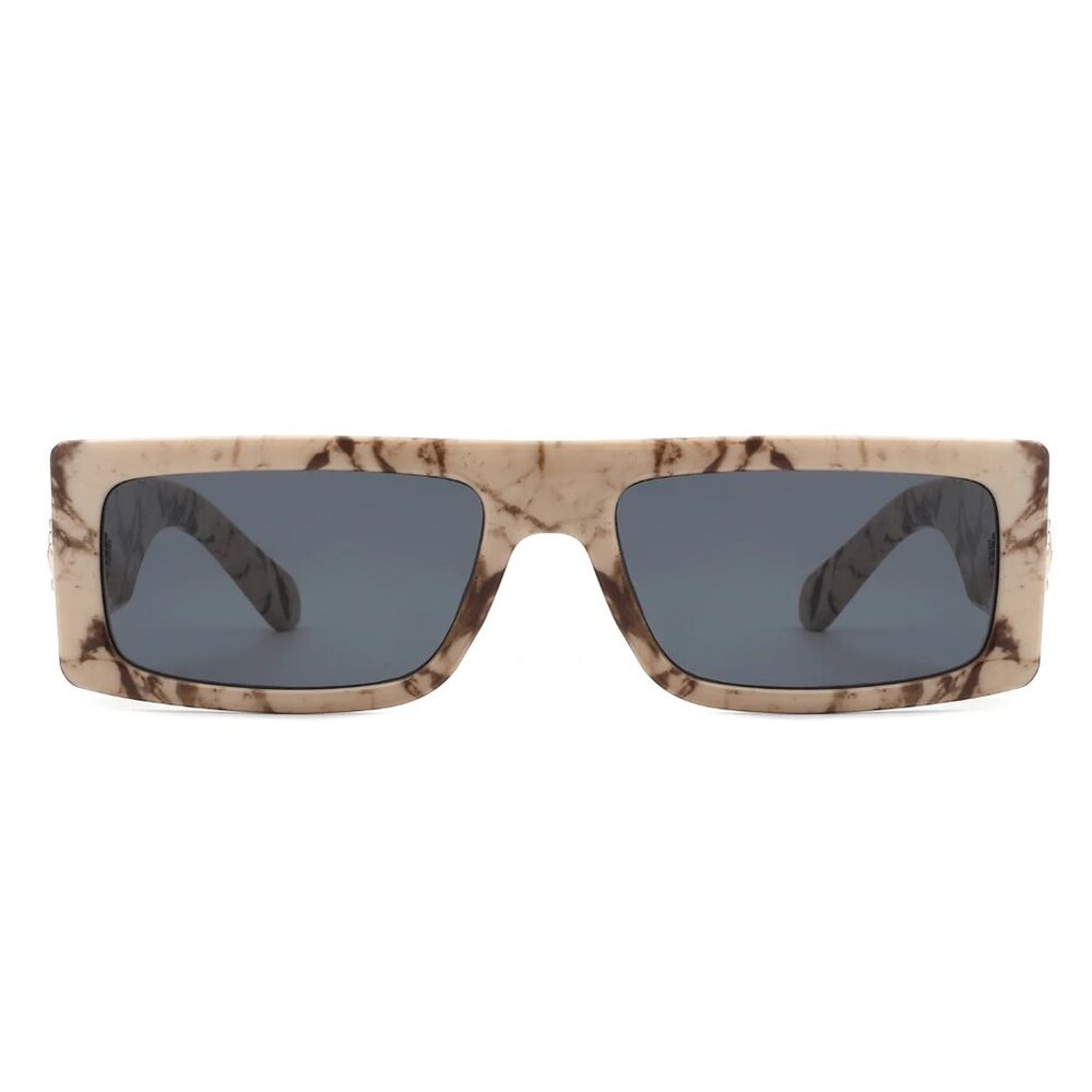 Luxury Vintage Unisex Retro Flat Top Rectangle Sunglasses